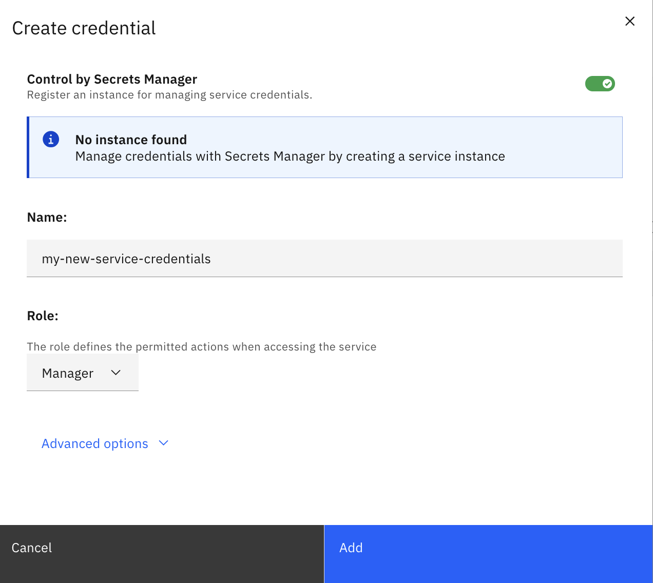 create credentials - step 2